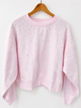Pink Victoria Secret Embellished Crewneck Sweatshirt - Women size xs bling NWT